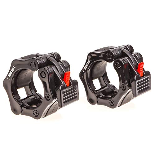 Iron Lab Olympic Barbell Collar Pair of 2" Inch Pro ABS Locking Set of 2 Black Clamps Perfect for Pro Crossfit Strong Lifts and Olympic Training Professional Quality - Image 3