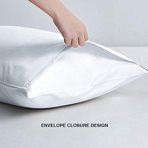 FLXXIE Microfiber Pillow Cases Standard Size, Soft Pillowcases with Envelope Closure, Wrinkle, Stain Resistant Pillow Covers, 20x26, White