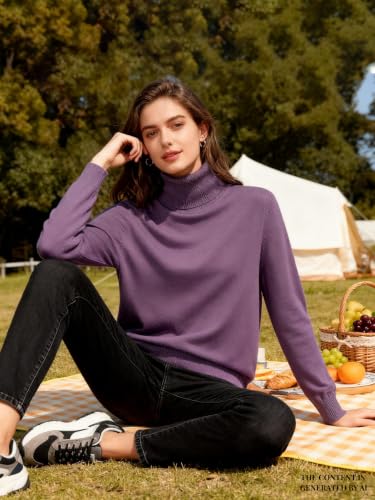 Image of DAIMIDY Turtleneck Sweaters for Women Long Sleeve Pullover Tops | Knitted Material| Soft, Warm and Breathable| High Resilience and Tensile Strength Design| Business Casual Tops| Dailywear