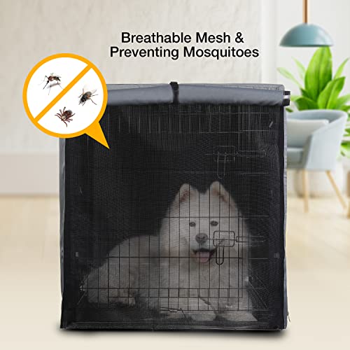 PINGKO Durable Dog Crate Cover-Water Resistant Breathing Lightweight 600D Polyester Fits for 36 42 48 Inches Wire Pet… - Image 5