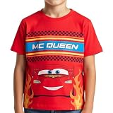 Disney Pixar Cars Camiseta Niño, Mcqueen Camiseta de Manga Corta, Regalo para Niños, Tallas 3 a 6 Años (FR/ES, Edad, 5 años, Regular, Rojo)