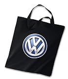 Länge x Breite: 380 x 420 mm Volkswagen 000087317B Baumwoll Tragetasche Schwarz mit VW Logo