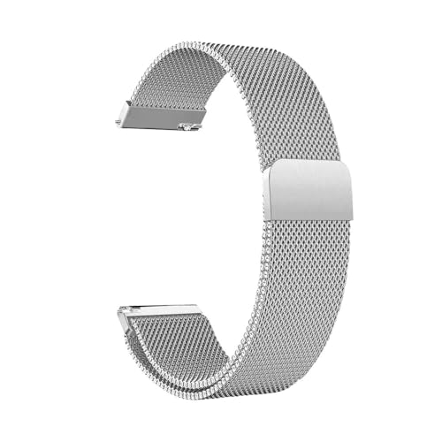 NoveltyThunder Compatible with Radley London Series 5/6/7/11/19/20/32/46/56 Strap Mesh Metal Magnetic Stainless Steel Replacement Band 20mm (Silver)