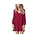 Produktbild Aploa Übergröße Knielang Somerkleider Damen Holiday Partykleid T-Shirt Kleid Casual Einfarbig Tunika Kleider Langarm V-Ausschnitt Elegant Minikleid Groß Größe Freizeit Strandkleid