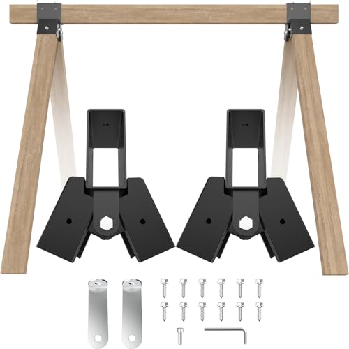 2x4 Target Stand Brackets Heavy Duty Sawhorse Brackets with Adjustable A-Frame Swing Legs for AR500 Steel Targets Outdoor Target Practice & Archery Training
