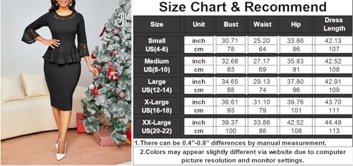 Image of Lace Dresses for Women Wedding Guest Elegant Long Sleeve Cocktail Business Knee Length Pencil Dress