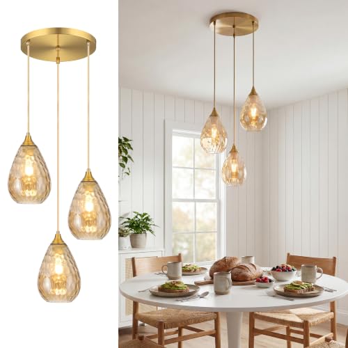 SADUENFR 3-Light Pendant Lighting Dining Room Lights Fixture Over Table