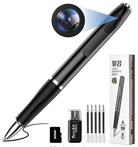 Mini Spy Camera 1080P HD Recording (with 32 GB Memory Card) - JFMShop Spy Pen Camera, Hidden Camera Pen - Mini Camera Hidden Cam, Spy Cam with Small Camera - Mini Hidden Camera, Micro Camera for Spy Gear