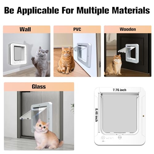 Katzentür mit Mikrochip-Halsband-Sensor-Schlüssel, elektronische intelligente Haustiertür für Katzen und kleine Hunde, automatisches Öffnen/Schließen – Produktbild 2
