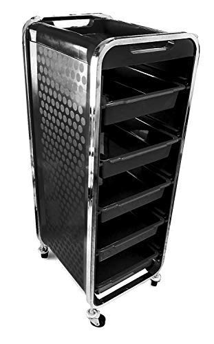 Carros de Mantenimiento con Ruedas Profesional para Peluquer�a, Barber�a, Perfumer�a, Cosm�ticos, Sal�n, Tienda de Tatuaje, Manicura y Pedicura, Color Negro