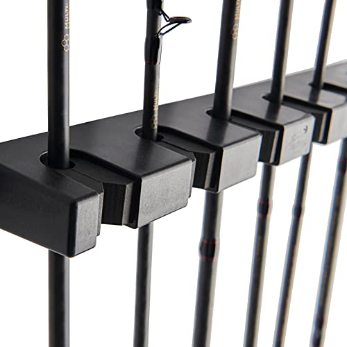 Berkley Horizontal Fishing Rod Rack, Black, Stores 6 Rods Safely And Securely, Soft Foam Grip Pads, Corrosion Proof Fishing Pole Holder #TOP2