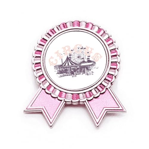 Broche rose en métal durable avec motif parc d'attractions