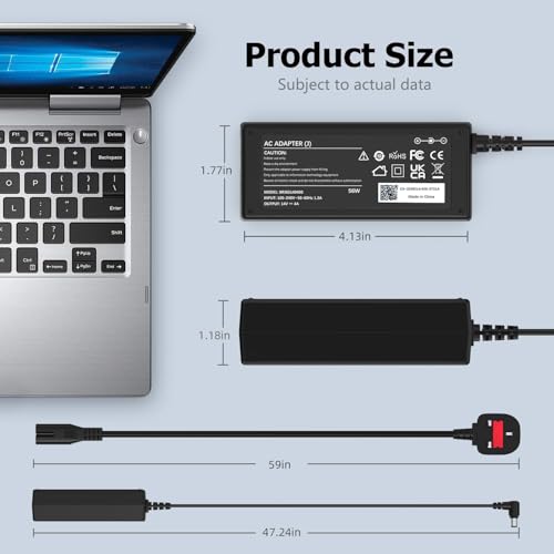 14V DC Adapter Power Cord Compatible with Samsung Monitor S24D300HL S24D390HL S22D300HY S27D390H C24F390FHR C27F390FHU SyncMaster 15" 17" 18" 19" 20" 22" 23" 24" 27" Filtrer TFT LED LCD Charger - Image 6