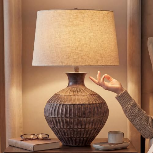 Signature Design by Ashley Magan 285." Textured Bronze Metal Table Lamp, Antique Brown Finish by Signature Design by Ashley - Used condition - Image 5