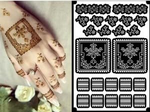 Rosh Fashion Unique Mehndi Stencil for Female Hands, Mehndi Designs (Floral, Bridal)-image-32