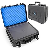 CASEMATIX 15.6 Inch Hard Laptop Case – Rugged Shockproof Travel Carrying Case with Foam Protection for 15” Gaming Laptops, Fits Devices Up to 14.5 x 10.5 – Accessories Storage Included
