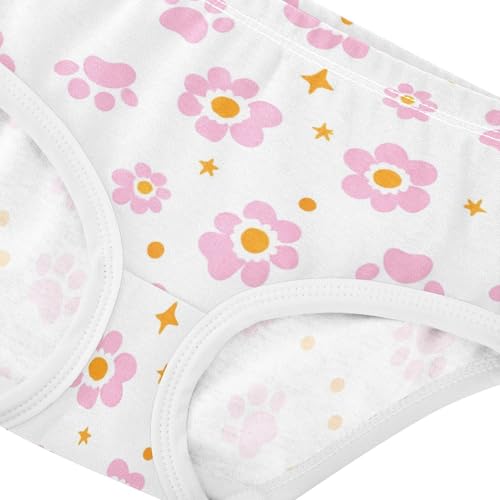 Cotton Toddler Underwear Custom Light Pink Dog Paw Prints Panties Little Girl Animals Kids Undies Briefs 2t4