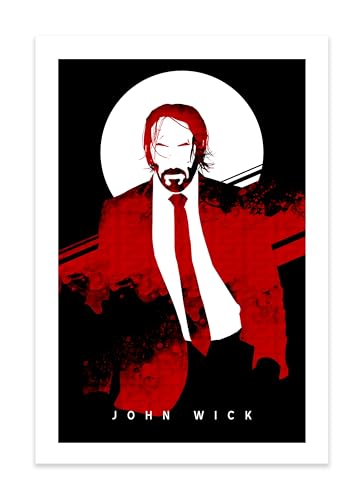 CultClassicPosters John Wick Poster – 13×19 Handmade Minimalist Art Print Featuring Keanu Reeves...