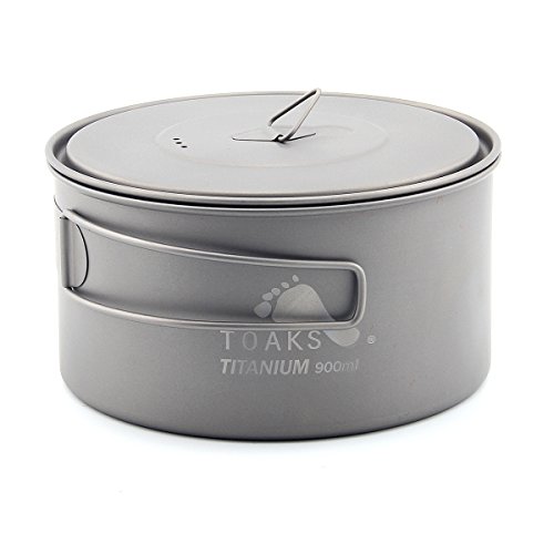 Pot en titane Toaks 900 ml ultraléger avec poignées pliables