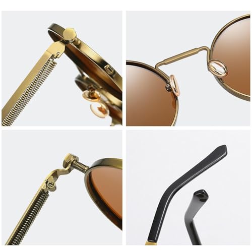 Steam Punk Sunglasses Men Women Round Sun Glasses Eyewear Circle Driving Shades4