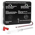 RV Carbon Monoxide/Propane Gas Detector, Dual LP/CO Alarm with LED Light, 100dB Loud, 12VDC, Black