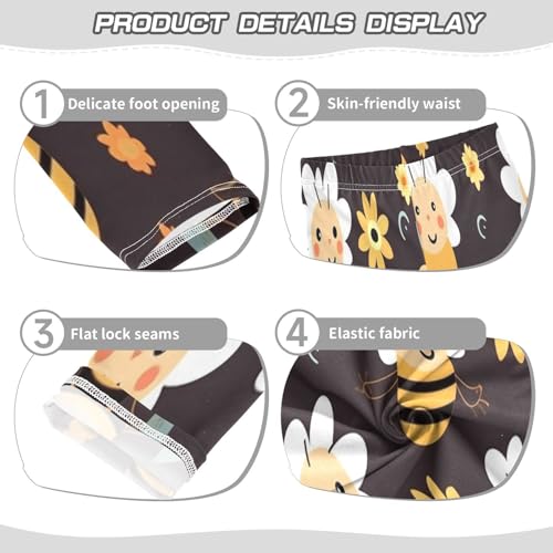 Toddler Girls Leggings Printed Yoga Pants Leggings Flower Bee for Kids3