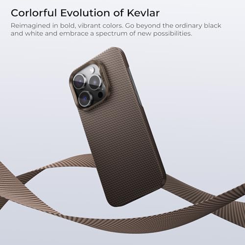 BENKS for iPhone 16 Pro Case Compatible with Magsafe, [ArmorTint ArmorAir] Built with Dupont Kevlar 1000D Aramid Fiber, Ultra Slim & Lightweight iPhone 16 Pro Minimalist Case, DawnLight Gold