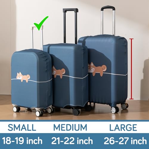 Image of HOKIPO 220gsm Durable and Washable Suitcase Covers for Trolley Suitcase, Small (18-19inch) - Sweet Puppy (AR-6343-D16)