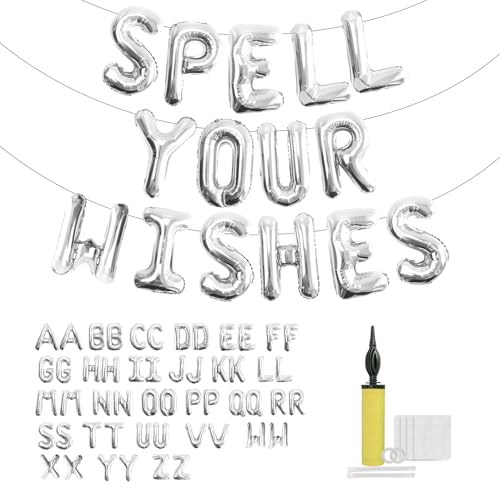 Lot de 52 ballons en aluminium avec lettres de l'alphabet de A à Z - Bannière personnalisée pour anniversaire, fête prénatale, décoration de fête de...