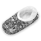 TropicalLife LUCKYEAH México - Pantuflas para casa con diseño de calavera de azúcar y flores para mujeres y hombres, cómodas y cálidas con espuma viscoelástica para interiores y exteriores,