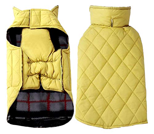 Cozy 2-in-1 Reversible Dog Vest Winter Coat Warm Dog Apparel for Cold Weather Dog Jacket for Double sided available - XXXL - Yellow