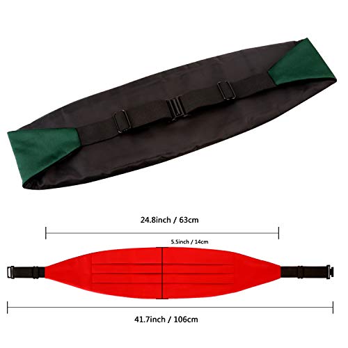 Image of Alizeal Mens Multicolored Silk Solid Cummerbund Bow Tie Set