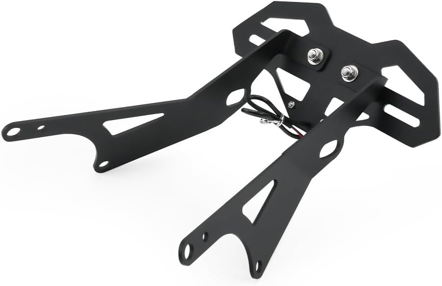 License Plate Holder, For HONDA CBR650R / CB650R 2021-2023, Fender Eliminator with LED License Plate Lights and Turn Signal Mounting Holes (Black)