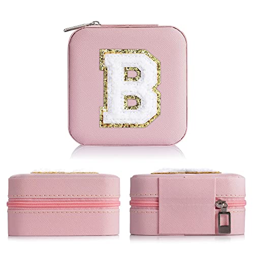 Yqljew Travel Jewelry Case For Girls, B Initial Jewelry Box | Small Jewelry Box | Teen Girl Gifts For Teenage Girls | Birthday Gifts For Girls | Travel Gifts For Girls | Travel Jewelry Organizer #TOP2