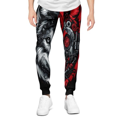Sweat à capuche Wolfss imprimé animal 3D décontracté et stretch
