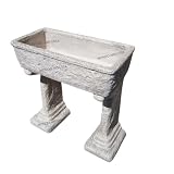 Lavandino Lavabo Da Esterno, Vasca Unica, Pilozzo Fontana Per Cucina Da Giardino, In Cemento Plvere di Marmo L. 80x40 A. 87 CM