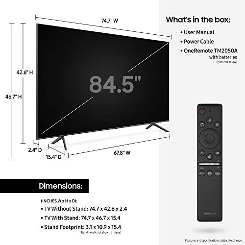 SAMSUNG Q60T Series 85-inch Class QLED Smart TV | 4K, UHD Dual LED Quantum HDR | Alexa Built-in | QN85Q60TAFXZA, 2020 Model