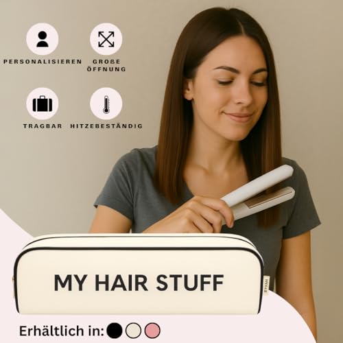 Hair Tools Travel Bag | Curling Iron Travel Case Heat Resistant | Traveling Case for Grooming Supplies | Hair Straightener Pouch for Hot Tools for Women | Cream3