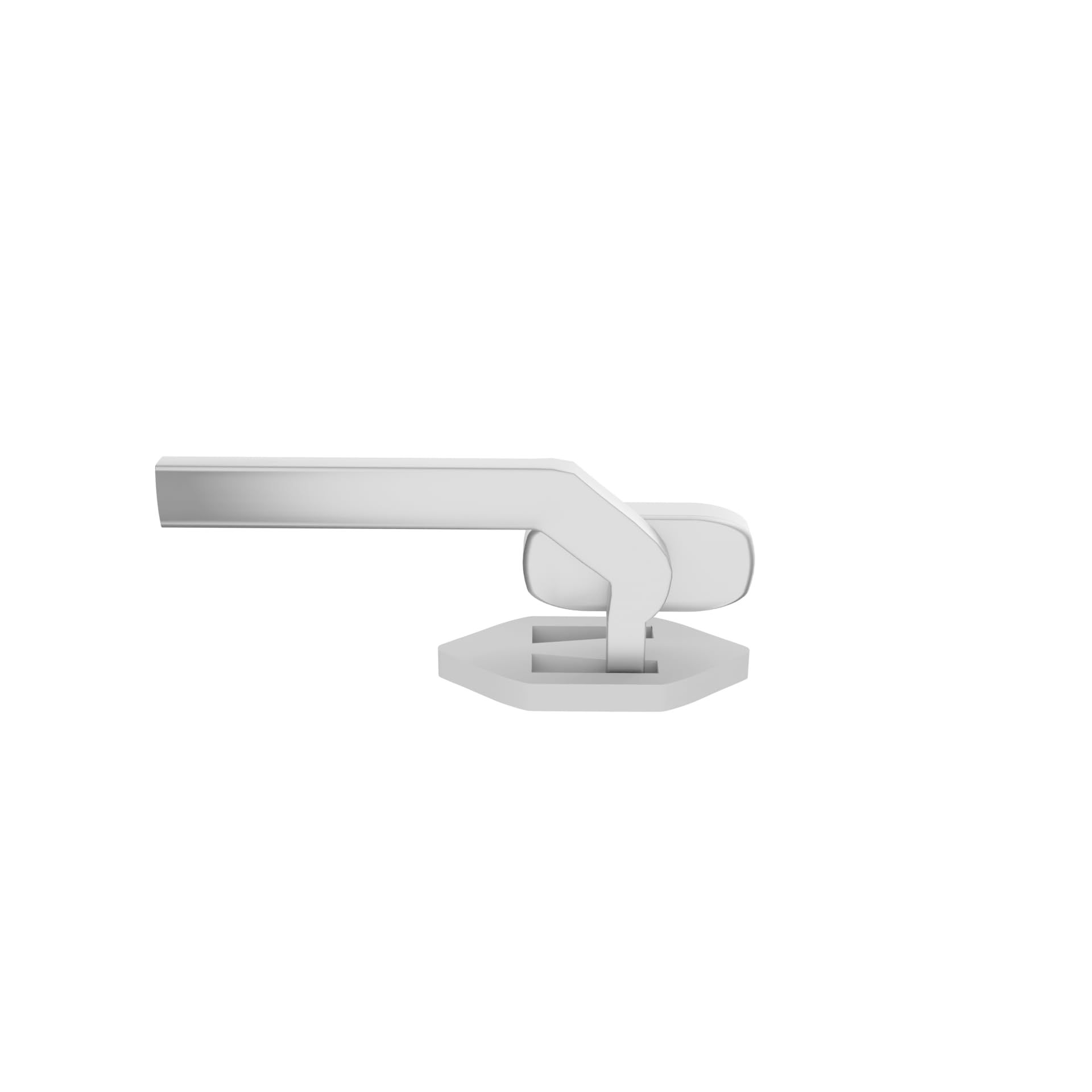 Maniglia Martellina DK con nasello quadro pieno | F1 in alluminio effetto argento | Apertura sinistra | Per finestre e porte-finestre balcone