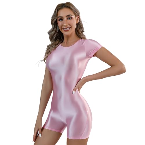 YiZYiF Women's 70D Oily Solid Modified Singlet Competitive Sporty Boyleg One Piece Swimsuits4