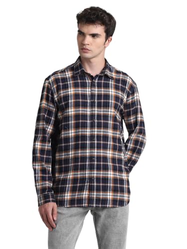Image of Jack & Jones Men Cotton Blend Solid Regular Fit Shirt