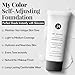 Jerome Alexander My Color Self-Adjusting Foundation, Hydrating & Lightweight Face Makeup, Skincare-Infused, with Kabuki Brush, Medium, 1 oz