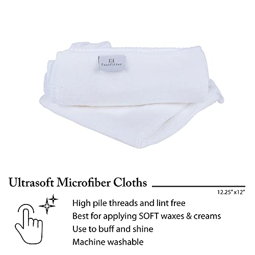 Footfitter Shoe Shine Valet Refill Set - 100% Horsehair Brushes, Shoe Creams, Shoe Horn, Microfiber Shine Cloths & Tin - Black, Brown, Neutral, White #TOP5