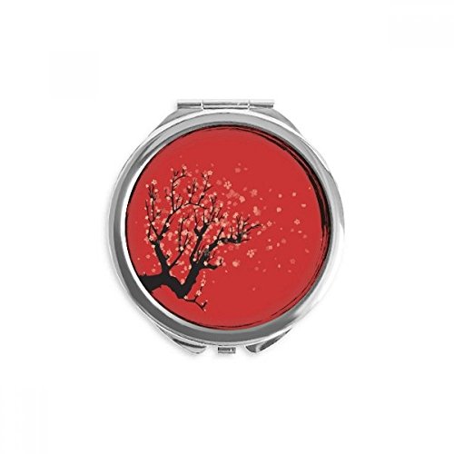 Miroir de poche de poche motif japon culture sakura rouge blanc, cadeau idéal
