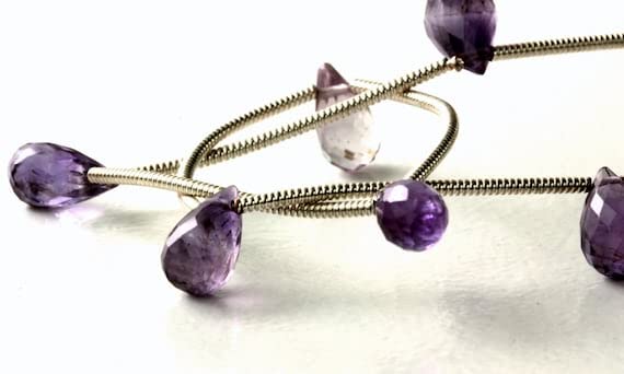 Améthyste briolette poire lavande et pourpre pour créer vos bijoux de mariage d'été