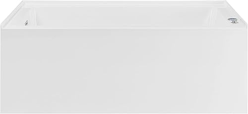 Swiss Madison Avancer - Bañera de hidromasaje rectangular de drenaje para alcoba con delantal, 60 x 36 pulgadas, color blanco brillante (SM-AB590)