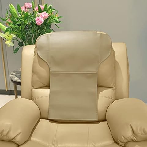 AmazeCov Non-Slip Headrest Cover for Recliner Chair and Sofa, Slipcover with Extra Wide Coverage, Furniture Protector, and Strong Adhesive Tapes Included - Fits Larger Chairs,Camel Cover