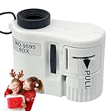 Mini-Handmikroskop, langlebig, vielseitig, LED, Mikroskope, tragbar für Kinder, 60 x, mit...