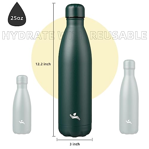 Image of Konokyo Insulated Water Bottles,25 oz Double Wall Stainless Steel Vacumm Metal Flask for Sports Travel,Army Green