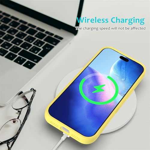 Image of Back Cover Compatible with iPhone 17 Pro Max Case Liquid Silicone Full Protection Shock Proof Back Cover for iPhone 17 Pro Max (Yellow)